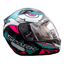 Capacete Fechado Ebf Spark Dragon - Olhos Coloridos Em Cima