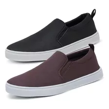 Kit 2 Pares De Tênis Iate Masculino Slip On Sapatênis Casual