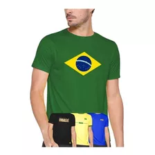 Camisa Blusa Camiseta Masculina Do Brasil P/ Copa Bandeira