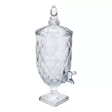 Suqueira Dispenser De Cristal Diamond Sucos Coquetéis 5 Lt Cor Transparente