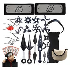 Kit Completo Akatsuki Kunai E Bandana Itachi + Bolsinha Full