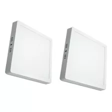 Pack X 2 Plafón Panel Led 24w Aplicar Luz Dia/fria 220v E631