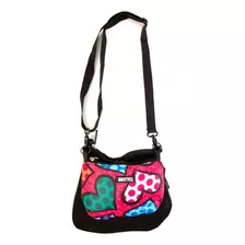 Crossbody Original Romero Britto Heart Acabado De Los Herrajes Niquel Color Multicolor Color De La Correa De Hombro Negro Diseño De La Tela Corazón