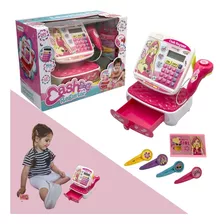 Caixa Registradora Com Visor Digital Brinquedo Menina Rosa 