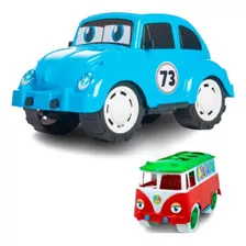 Carrinho Fusca + Komby Brinquedo Carro Médio Kit Infantil To