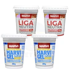 Kit 2 Liga Neutra 100g + 2 Emulsificante 200g Sorvete Marvi 