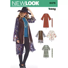 New Look Patrón Misses Easy Kimono Con Longitud Y Manga V.