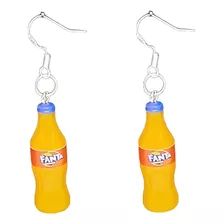 Brincos Fanta Laranja Divertidos Diferentes Criativos Moda