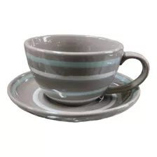 Set De Taza Y Plato Con Azucarera, Lechera Y Tetera Cerámica