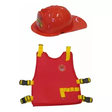 Fantasia Bombeiro Infantil- Colete E Capacete