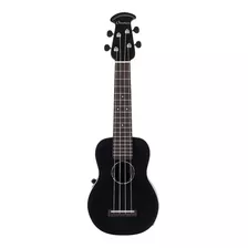 Ukelele Soprano Ovation Ucs10 5se Satin Black Caja Cerrada