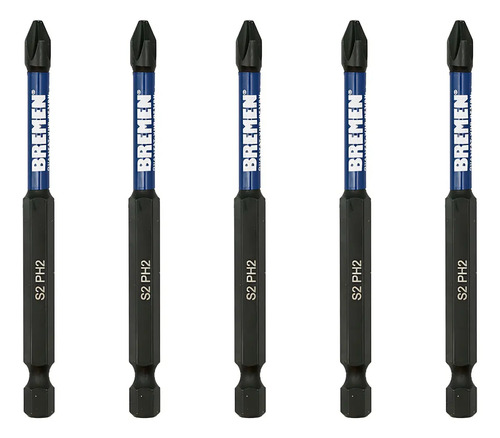 Set Puntas Atornillador Impacto Bremen Ph2 X 90mm 5u 7865