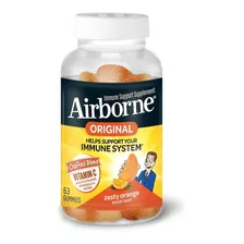 Airborne | Zesty Orange Immune | 63 Gummies | Orange
