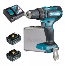 Parafusadeira Furadeira 2 Bat 18v 5ah Dhp485 Makita + Maleta Cor Azul-turquesa 110v/220v