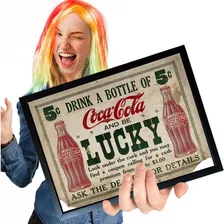 Poster Quadro Com Moldura Coca Cola 19 A4 30x21cm