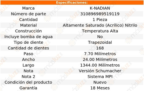 Banda Distribucion Fiat Stilo L5 2.4l 07 K-nadian Foto 3