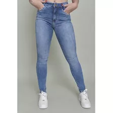 Calça Skinny Feminina Dialogo Jeans Cintura Alta Lavagem Méd