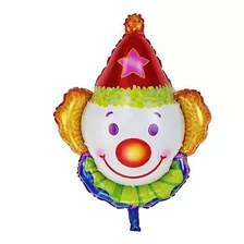 Balão Metaliz. Palhaço Circo Tam. Grande 80cmx63cm Vermelho