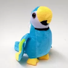 Bicho De Pelúcia Papagaio Fofinho 3 Cores 21cm X 12cm Cor Azul