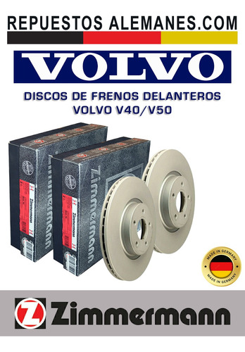 Discos De Freno Delanteros Volvo V40 V50 (par) - Zimmermann Foto 3
