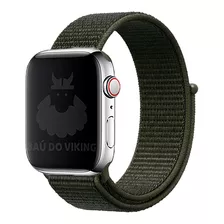 Pulseira Nylon Loop Sport Verde-militar Compatível Com Apple Watch 42/44/45/49mm