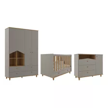 Quarto Completo Retro Permobili Berço Candy Com Gavetas Mdf