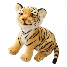 Tigre De Pelúcia Realista Filhote Tigre Boneco Safari 26cm