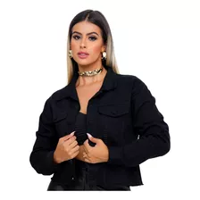 Jaqueta Jeans Feminina Fashion Botão Despojada Rasgos Slim