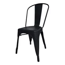 Silla Reforzada Tolix Metálica Negra Apilable X4 Comedor