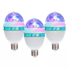 Foco Bombillo Giratorio Led Multicolor Disco Fiestas Pack 3u