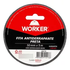 Fita Antiderrapante Preta Worker 50mm X 5m 