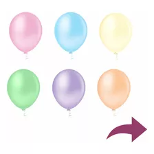 Balão Bexiga Candy Color 9 Polegadas Tom Pastel Arco Bebê Cor Rosa Candy