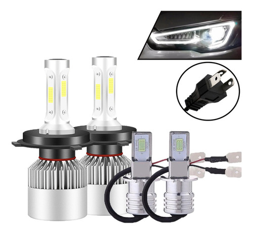 Kit Faros Led 8000lm Luz Alta Y Baja/niebla Para Mitsubishi