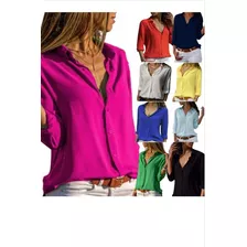 Blusas Combo 3 Camisas Social Feminina Botão