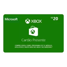 Cartão Presente Pré Pago Xbox Live R$ 20 Reais Gift Card