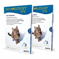 Revolution 6% Gato De 2,6kg/7,5kg 2 Combos Com 3 Pipetas