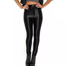 Calça Legging Brilho Disco Hot Pant Cirre Couro Fake 