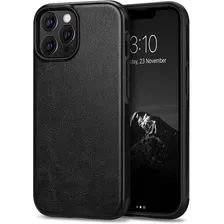 Funda Para iPhone 13 Pro Max 6.7 Hibrida Tpu Cuero Negra