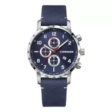 Relógio Masculino Suíço Attitude Azul Chrono 44mm Wenger