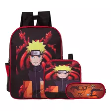 Mochila Infantil Naruto Menino Reforçada Costas Desenho Aula