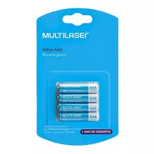 Pilha Recarregável Multilaser 1000mah Aaa Pack C/4 Cb050