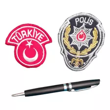 2 Patch Emblemas Escudo Tecido Polícia Da Turquia Polis