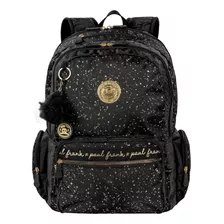 Mochila De Costas Juvenil Paul Frank Styles Black In Gold