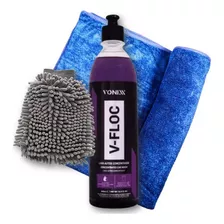 Luva Microfibra Para Lavar Carros + Shampoo V-floc Vonixx Cor Roxo