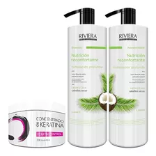 Shampoo 1l + Acond. S/sal Cabellos Secos + Keratina Riviera