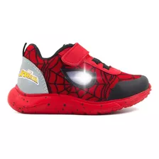 Tenis Niño Marvel Spider Man Hombre Araña Con Luz Led