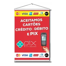 Banner Cartão De Credito Débito Pix - Lona Impressa