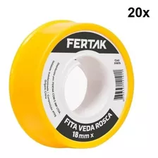 Kit C/ 20 Rl. Veda Rosca 18mm X 50mt Fertak - Tubo Plástico