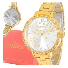 Relógio Feminino Condor Dourado Prova D'água Luxo Original