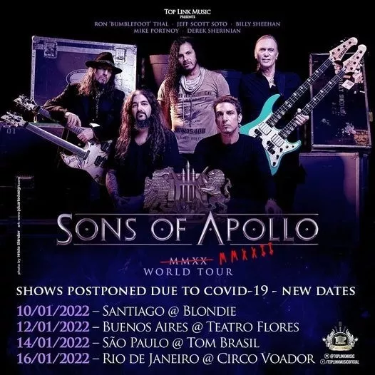 Ingressos Sons Of Apollo - 14/01/2022-são Paulo-pista